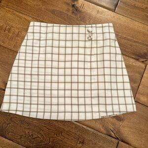 Set Proper Julia Plaid Tan Skirt